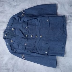 1960 US AIR FORCE VIETNAM ERA BLUE 1084 WOOL TROPICAL COAT MEN'S